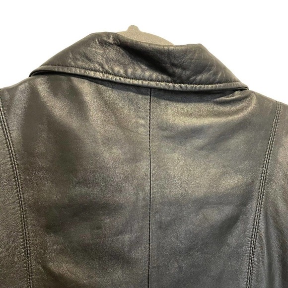 JLC New York  Leather Jacket FULL ZIP UP Size S Black Soft Pockets - Picture 13 of 15